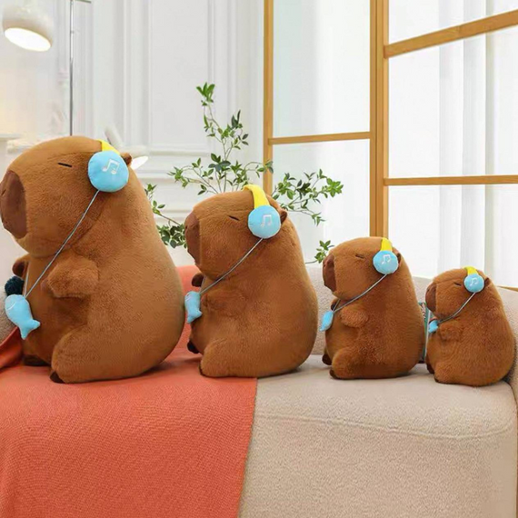 М'яка іграшка Капібара в навушниках, 31 см, оригінальна Капібара подарунок для дітей | Зображення 3