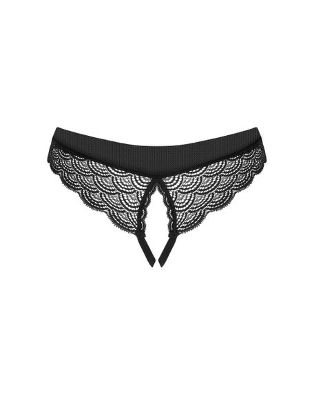 Трусики с разрезом Obsessive Chemeris otwarte Черные XL/2XL | Зображення 5