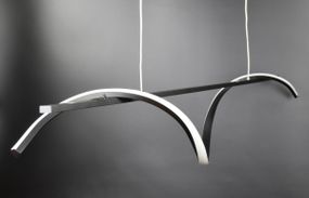 Люстра світлодіодна підвісна LED світильник для квартири на стелю лед 26738 Чорний 30-160х10х120 см.