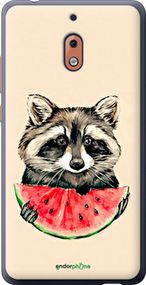 Чохол на Nokia 2.1 Єнотик з кавуном "4605u-1532-2448"