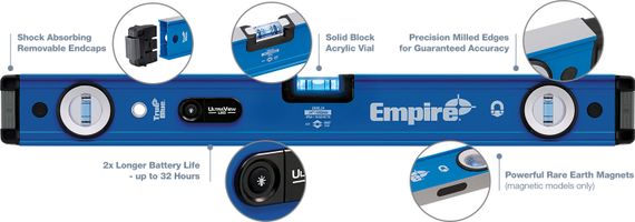 Рівень бульбашковий 60 см Empire E95.24 LED Box | Зображення 6
