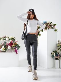 Женские облегающие леггинсы черного цвета OB01 размер 50