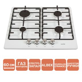 Газовая поверхность VENTOLUX HG640-MA3 S (WH) белая эмаль
