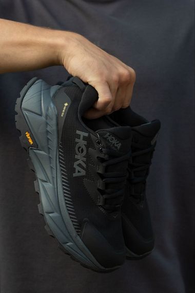 Кросівки демісезонні шкіряні Hoka підкладка Gore-Tex колір чорний/сірий | Зображення 4