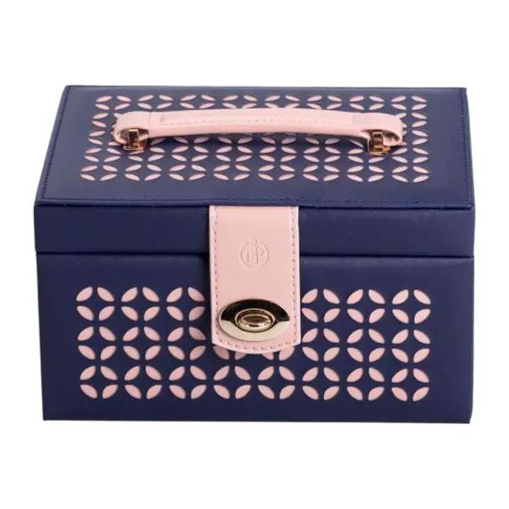 Скринька для прикрас з еко шкіри 3 яруси з дзеркалом органайзер для ювелірних виробів HP-5-17BL | Зображення 2