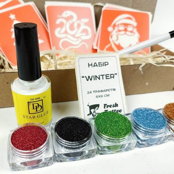 Набор для био-тату "Зима 2025 - глиттер" set-winter-glitter-2025 | Зображення 2