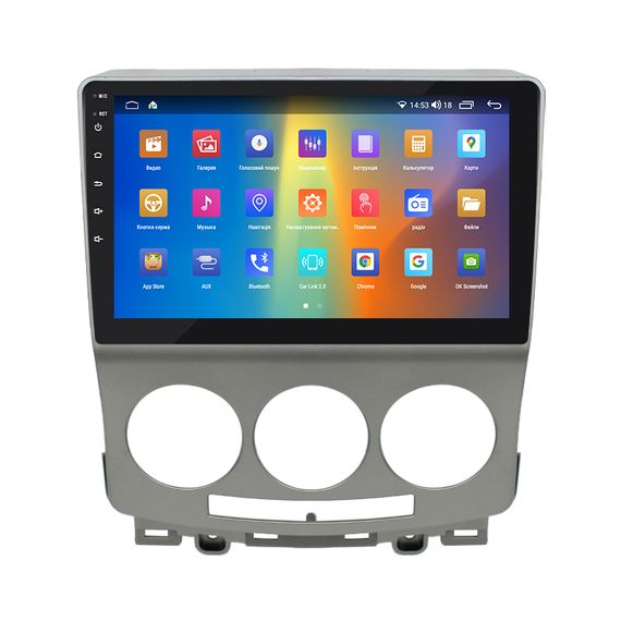 Штатна магнітола 9" Lesko для Mazda 5 I (CR) 2005-2007 4/64Gb CarPlay 4G Wi-Fi GPS Prime IPS 8 ядер Мазда