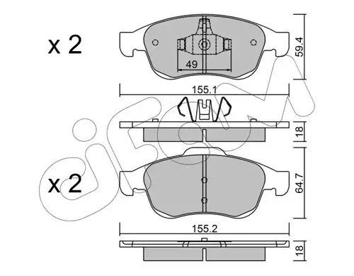 Колодки передні гальмівні Megane 09-/Duster 10-/Dokker 13-, CIFAM (8228170) | Зображення 6