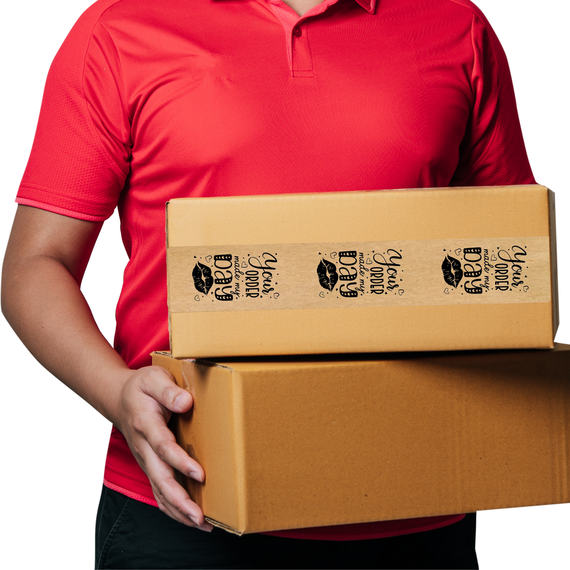 Скотч этикетка крафт "Your order made my day​​​​​​​", 50х294 мм (100 шт/рулон), самоклеющаяся Viskom | Зображення 2