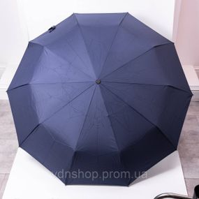 Зонт автоматический с деревянной ручкой классический из полиэстера диаметр 116 см  Синий HP-23-8BL