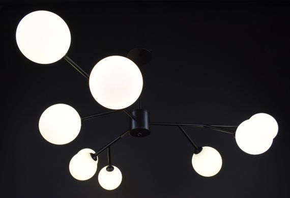 Люстра стельова на 9 лампочок 27419 Чорний 42-72х110х110 см. | Зображення 3