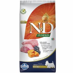 Сухой корм с ягненком для собак малых пород Farmina N&D Pumpkin Dog Lamb & Blueberry Adult Mini, 800 гр
