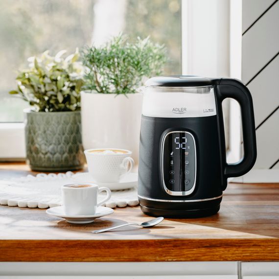 Електрочайник Adler AD 1305 black silver 1850-2200Вт/ 1.7л/ скло/ встановлення температури/ | Зображення 7