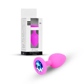 Анальна пробка - Jewellery Silicone Pink Plug M Light Blue