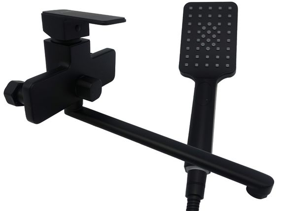 Змішувач для ванни довгий вилив AIM чорний матовий DG00753 (matte black)