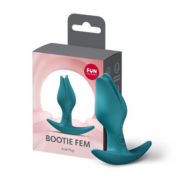 Анальна пробка Fun Factory BOOTIE FEM Bottle Green, у вигляді бутона, діаметр 2,9 см, тонкий обмежувач | Зображення 5