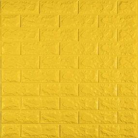 3D панель самоклеюча 700х770х7мм цегла Жовтий (010-7) SW-00000049