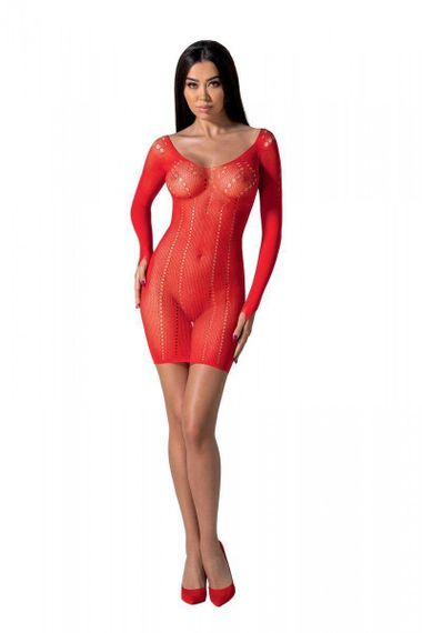 Напівпрозора мінісукня Passion BS101 One Size, red, рукави-мітенки Sex Aura