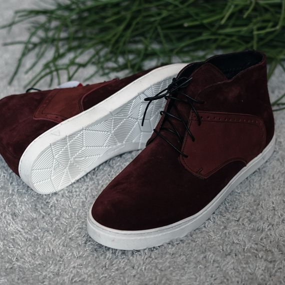 Бордові замшеві черевики 40 42 43 45 размер | Зображення 3