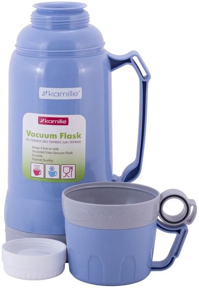 Термос Kamille Glass Nigella 1000мл дзеркальна колба і 2 чашки | Зображення 2