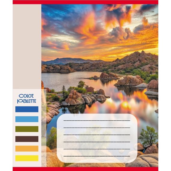 Зошит загальний "Кольори гір" 060-610093K-1 в клітинку, 60 аркушів