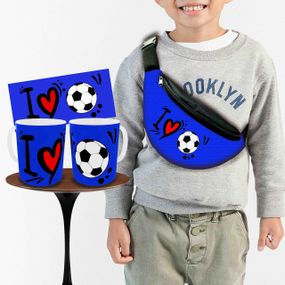 Набір: дитяча сумка-бананка+кружка Футбол 32х15см, бананка для хлопчика футболіста через плече на подарунок (00990)
