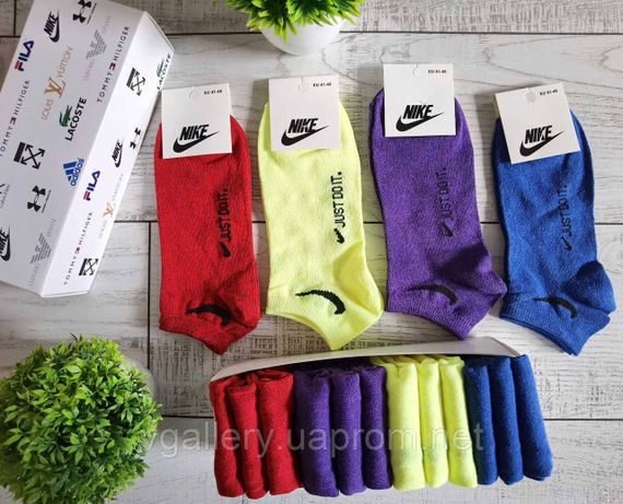 Шкарпетки низькі Nike різні кольори, чоловічі шкарпетки Найк різнокольорові, спортивні шкарпетки | Зображення 2