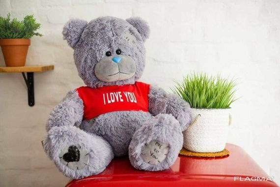 Мишка с латками плюшевый в футболке Yarokuz Me To You 70 см Серый | Зображення 6