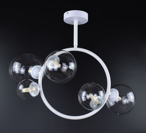 Люстра стельова на 5 лампочок 26495 Білий 51х24х52 см. | Зображення 3