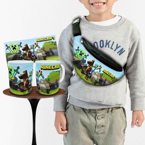 Набор: детская сумка-бананка+кружка Майнкрафт "Minecraft" 32х15см,бананка для мальчика через плечо (00919)