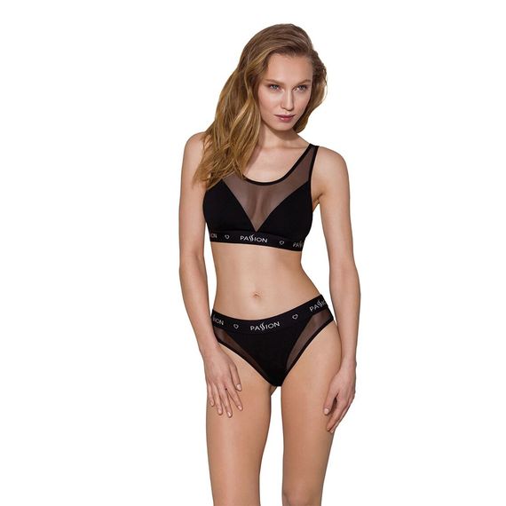 Топ з прозорою вставкою Passion PS002 TOP S, black | Зображення 2
