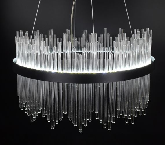 Люстра світлодіодна підвісна LED світильник для квартири на стелю лед 26922 Чорний 60-180х80х80 см. | Зображення 7