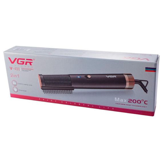 Фен щетка для волос VGR V-490 Стайлер, воздушный стайлер для волос, Фен для дома, Профессиональный фен | Зображення 5