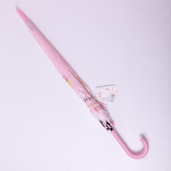 Класична дитяча парасолька-тростина напівавтомат з поліестеру міцна надійна 8 спиць діаметр 94 см Рожевий HP-23-11P | Зображення 4