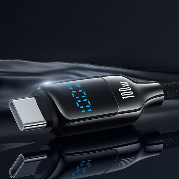 Дата кабель Usams US-SJ742 Digital Display HX Ser. Type-C to Type-C 100W (1.2m) Tarnish | Зображення 4