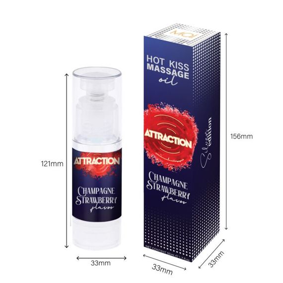 Їстівна масажна олія MAI Attraction Champagne Strawberry Hot Kiss (50 мл) | Зображення 3