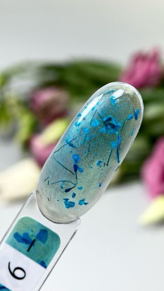 Гель з сухоцвітами Crooz Flower Gel №6 (прозоро-блакитний) 5 мл | Зображення 1