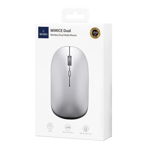 Беспроводная мышь WIWU WM110 Office Mouse (2.4G+Bluetooth) Silver | Зображення 4