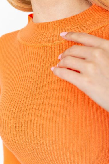 Водолазка жіноча однотонна, колір помаранчевий, 204R019 | Зображення 4