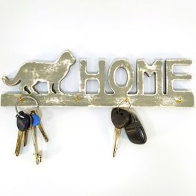 Ключница Кот Home Мастерская мистера Томаса 30см х 9см Фанера Серый состаренный