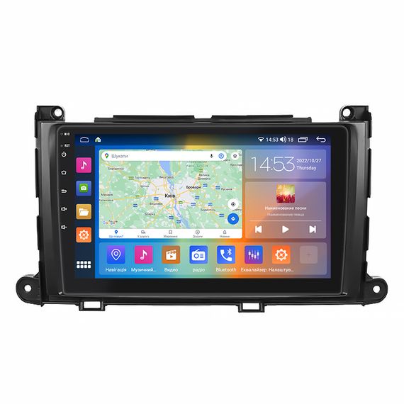 Штатна магнітола Lesko для Toyota Sienna III 2010-2014 IPS 9" 4/64Gb CarPlay 4G Wi-Fi GPS Prime