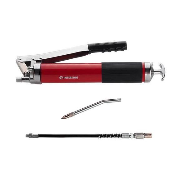 Шприц для змащення двоплунжерний 600 см3 з гнучким шлангом INTERTOOL HT-00601 | Зображення 3