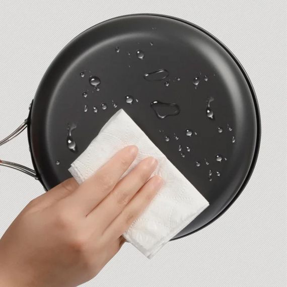 Алюмінієвий кемпінговий набір посуду 3в1, Cooking Set DS-308 / Туристичний посуд (чайник, кастрюля, сковорода) | Зображення 3