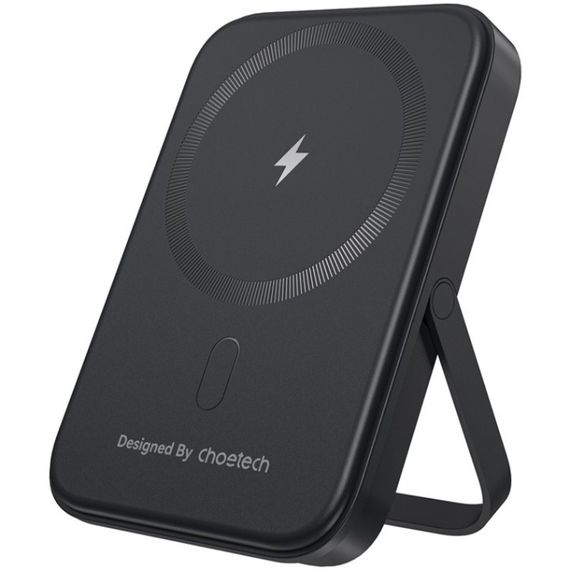УМБ Choetech Magnetic Wireless 5000mAh 20W PD USB-C In/Out,with holder, Qi-15W Black | Зображення 1