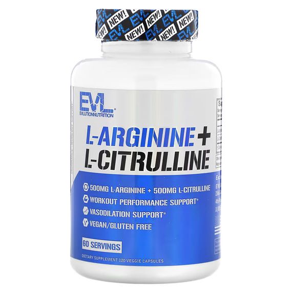 Амінокислоти Evlution Nutrition L-Arginine + L-Citrulline 120 капсул