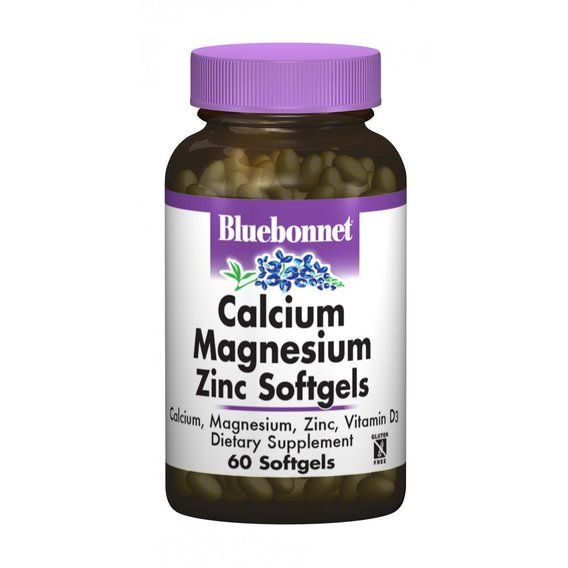 Мультиминеральный комплекс Bluebonnet Nutrition Calcium Magnesium plus Zinc 60 Softgels