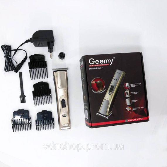 Электробритва для стрижки головы Gemei GM-657, Машинка для стрижки волос беспроводная HJ-91 | Зображення 6