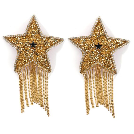 Пестис-зірки з бахромою JSY Nipple Sticker RT236112 Gold, стікери | Зображення 1