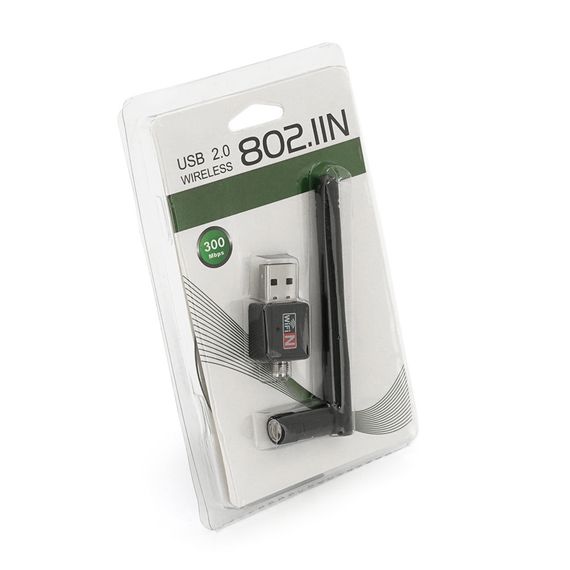 Бездротовий мережевий адаптер з антеною 2DBI Wi-Fi-USB Merlion LV-UW02RK-2DB, 802.11bgn, 150MB, 2.4 GHz, WIN7 | Зображення 1