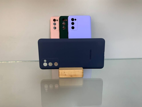 Samsung Galaxy S20 FE Протиударний чохол з логотипом софт тач синій